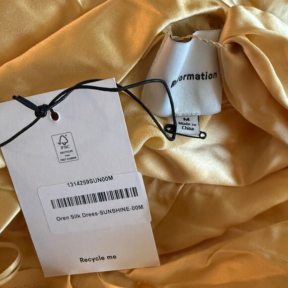 New Reformation Oren Silk Dress - Picture 4 of 5